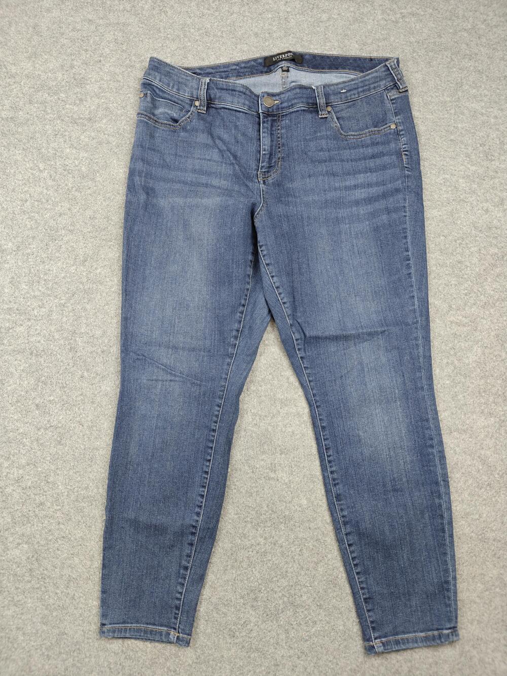 Liverpool Skinny Jeans Womens 18W Blue Medium Wash Slim Stretch Pockets